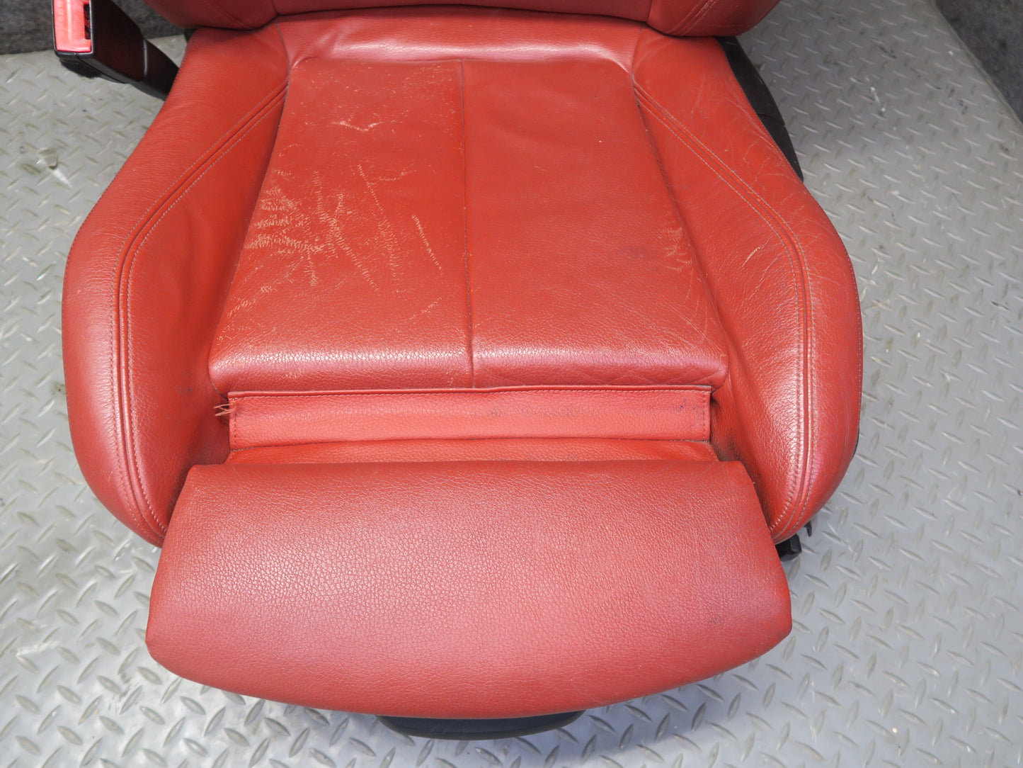 14-16 BMW F32 435i Front Sport Leather Heated Seat Set Coral RED OEM