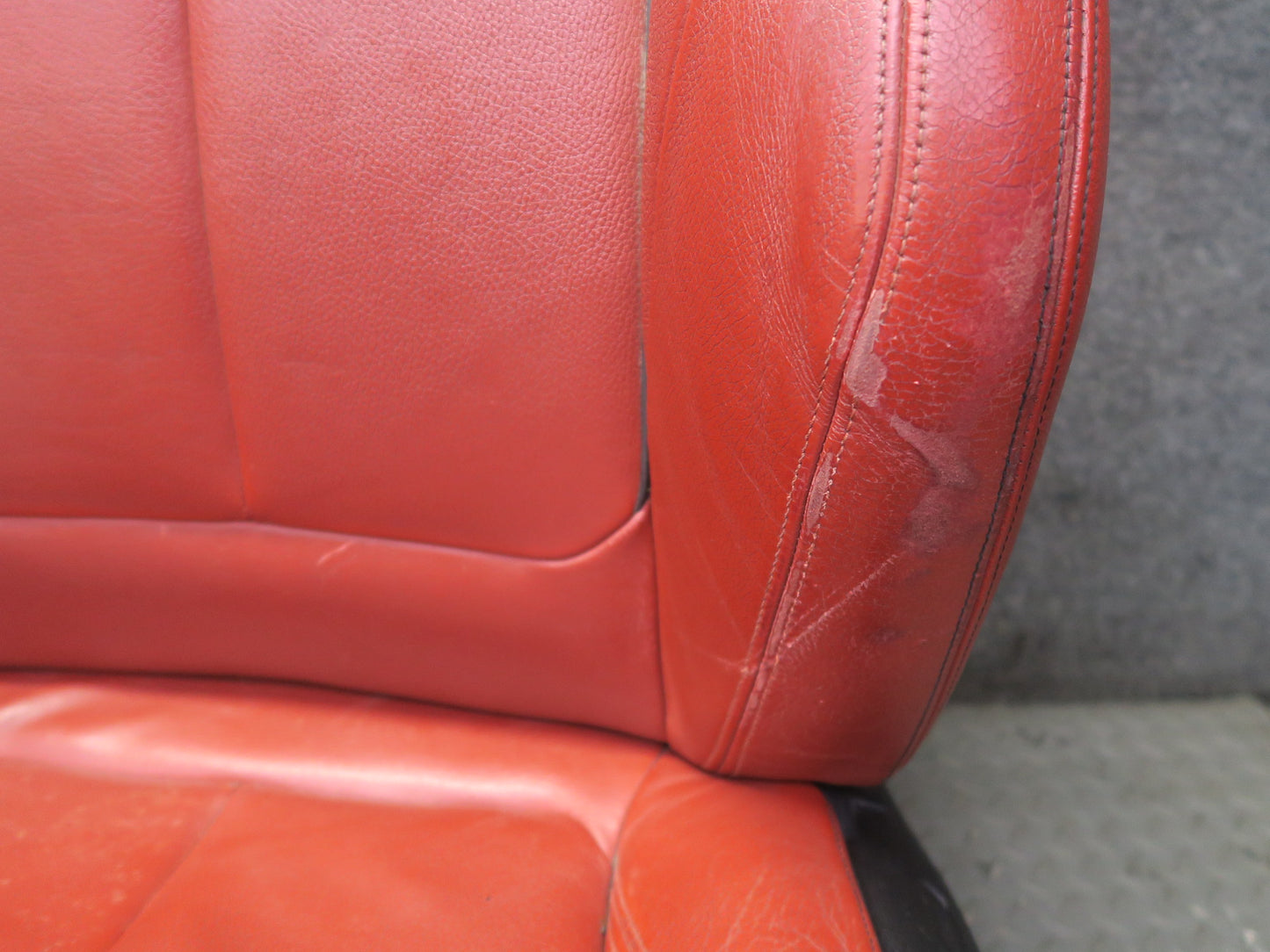 14-16 BMW F32 435i Front Sport Leather Heated Seat Set Coral RED OEM