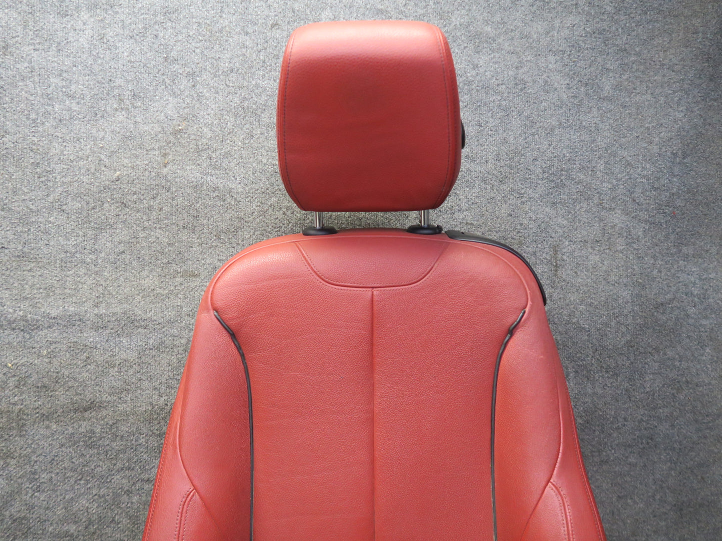 14-16 BMW F32 435i Front Sport Leather Heated Seat Set Coral RED OEM