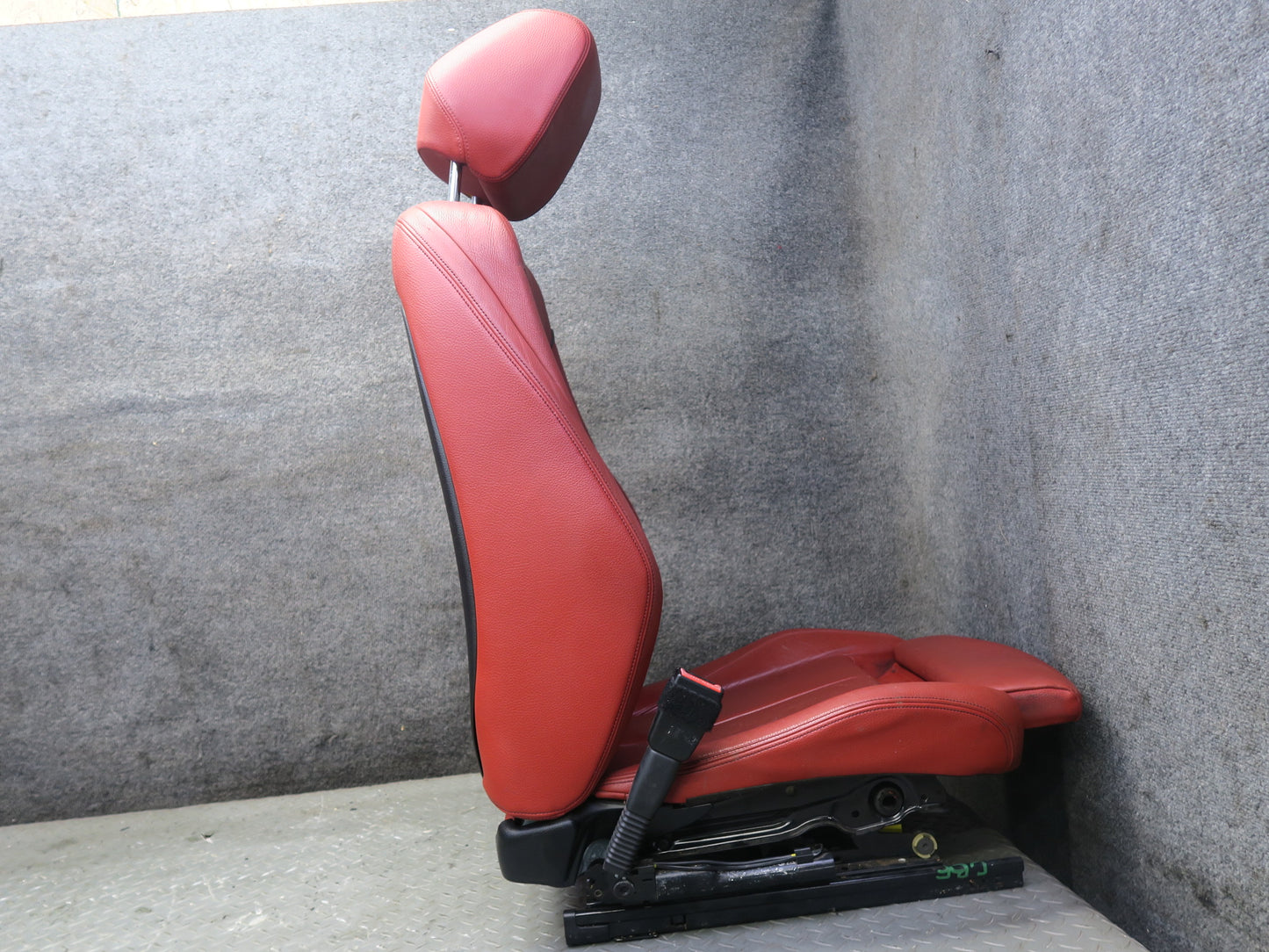 14-16 BMW F32 435i Front Sport Leather Heated Seat Set Coral RED OEM