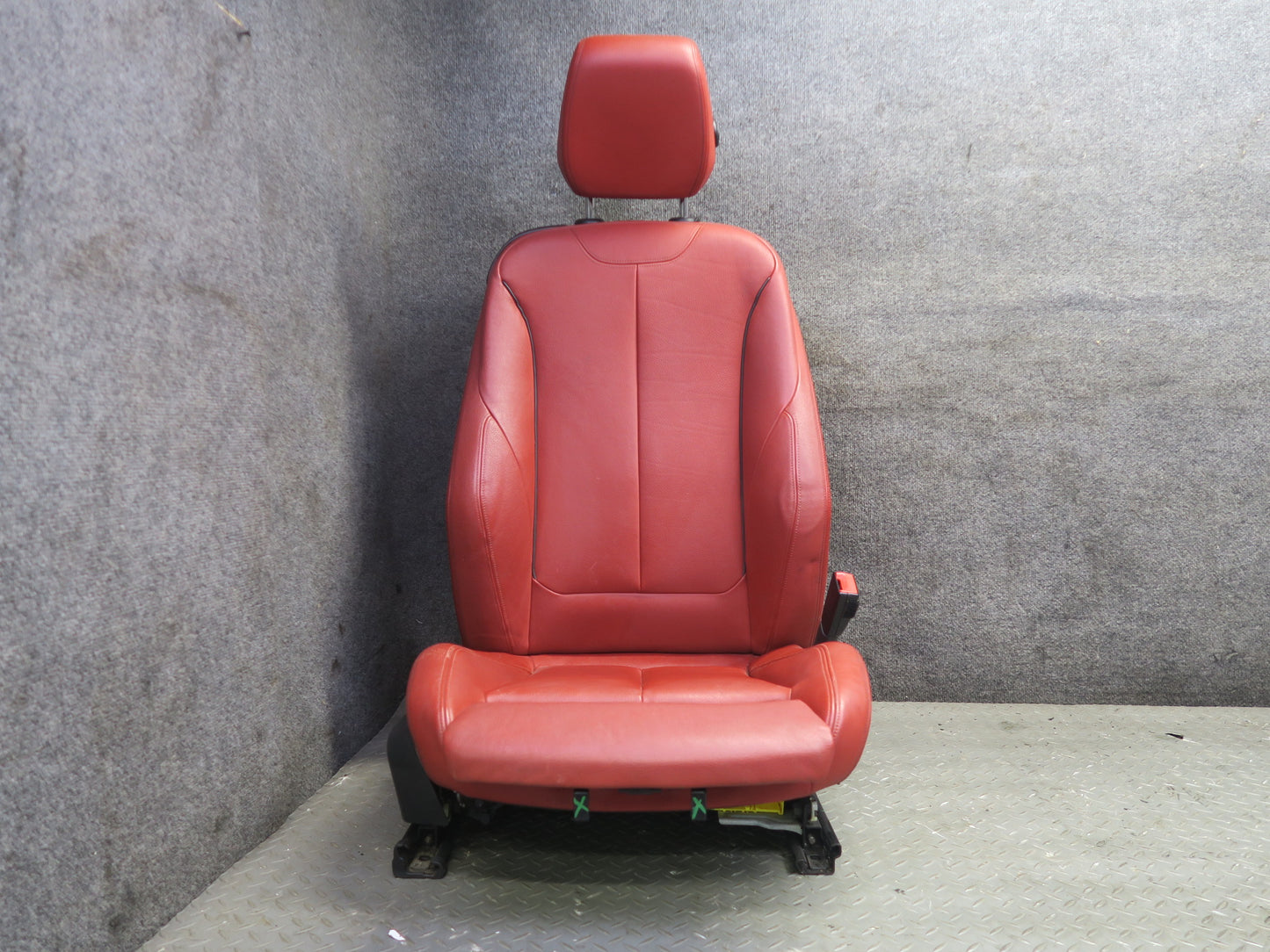 14-16 BMW F32 435i Front Sport Leather Heated Seat Set Coral RED OEM