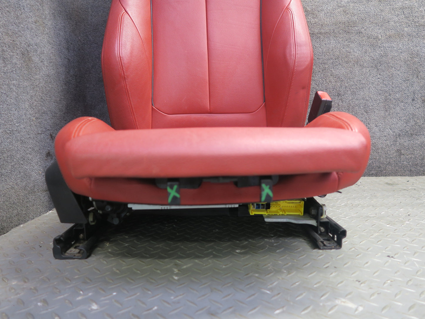 14-16 BMW F32 435i Front Sport Leather Heated Seat Set Coral RED OEM
