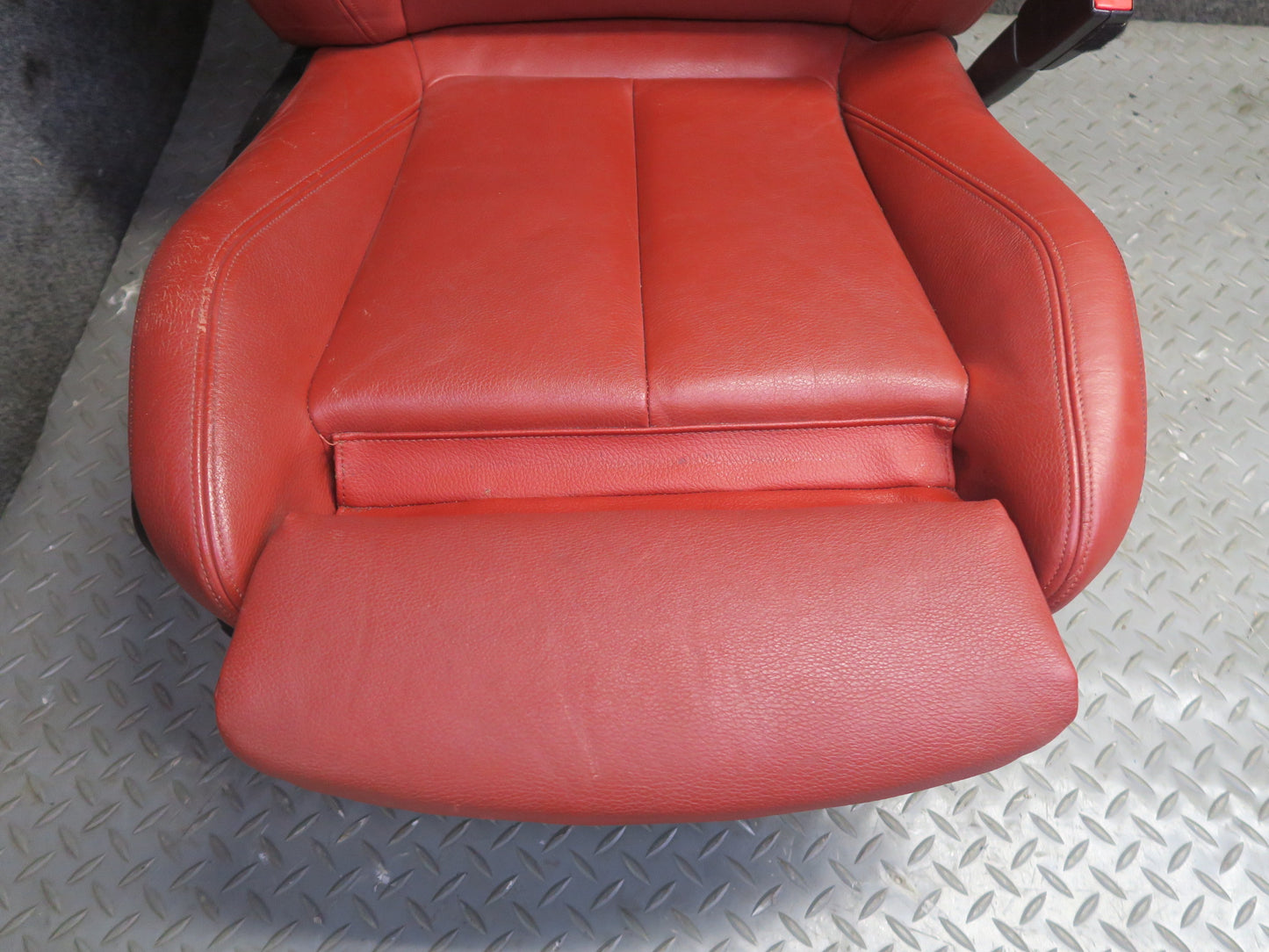 14-16 BMW F32 435i Front Sport Leather Heated Seat Set Coral RED OEM