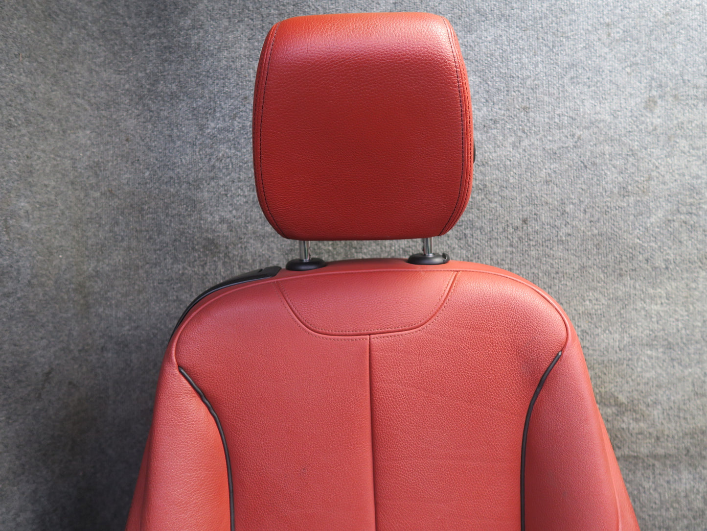 14-16 BMW F32 435i Front Sport Leather Heated Seat Set Coral RED OEM