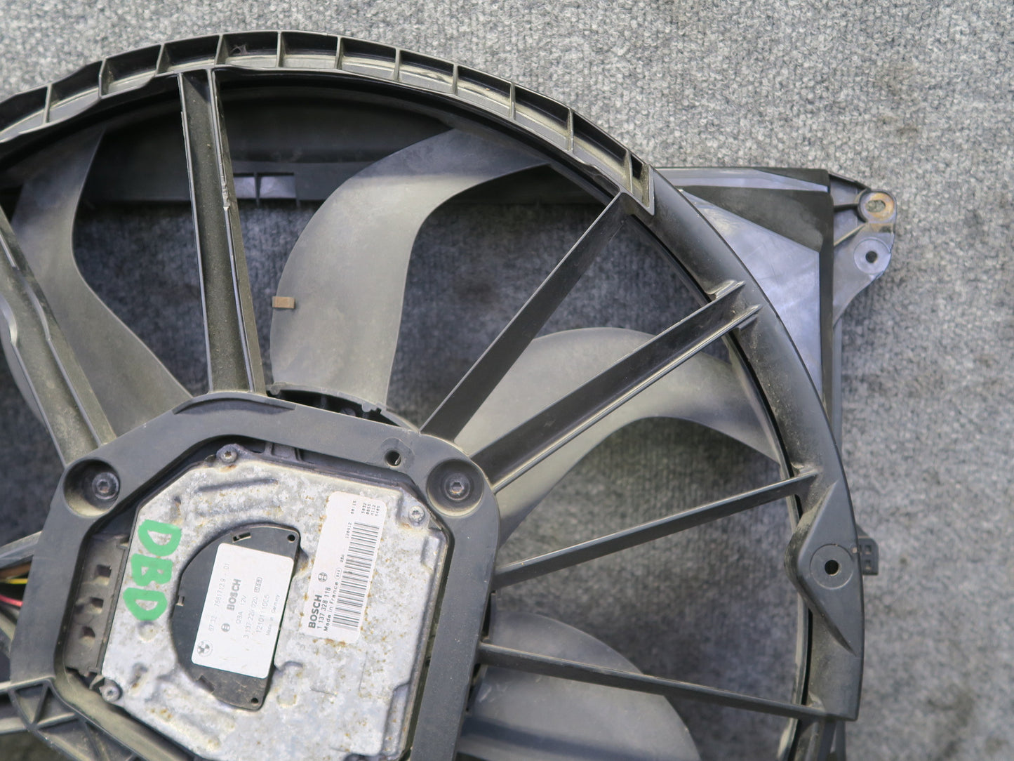 07-13 BMW E90 E92 E93 335i N54 N55 Engine Cooling Fan Motor Shroud 129K Mile OEM