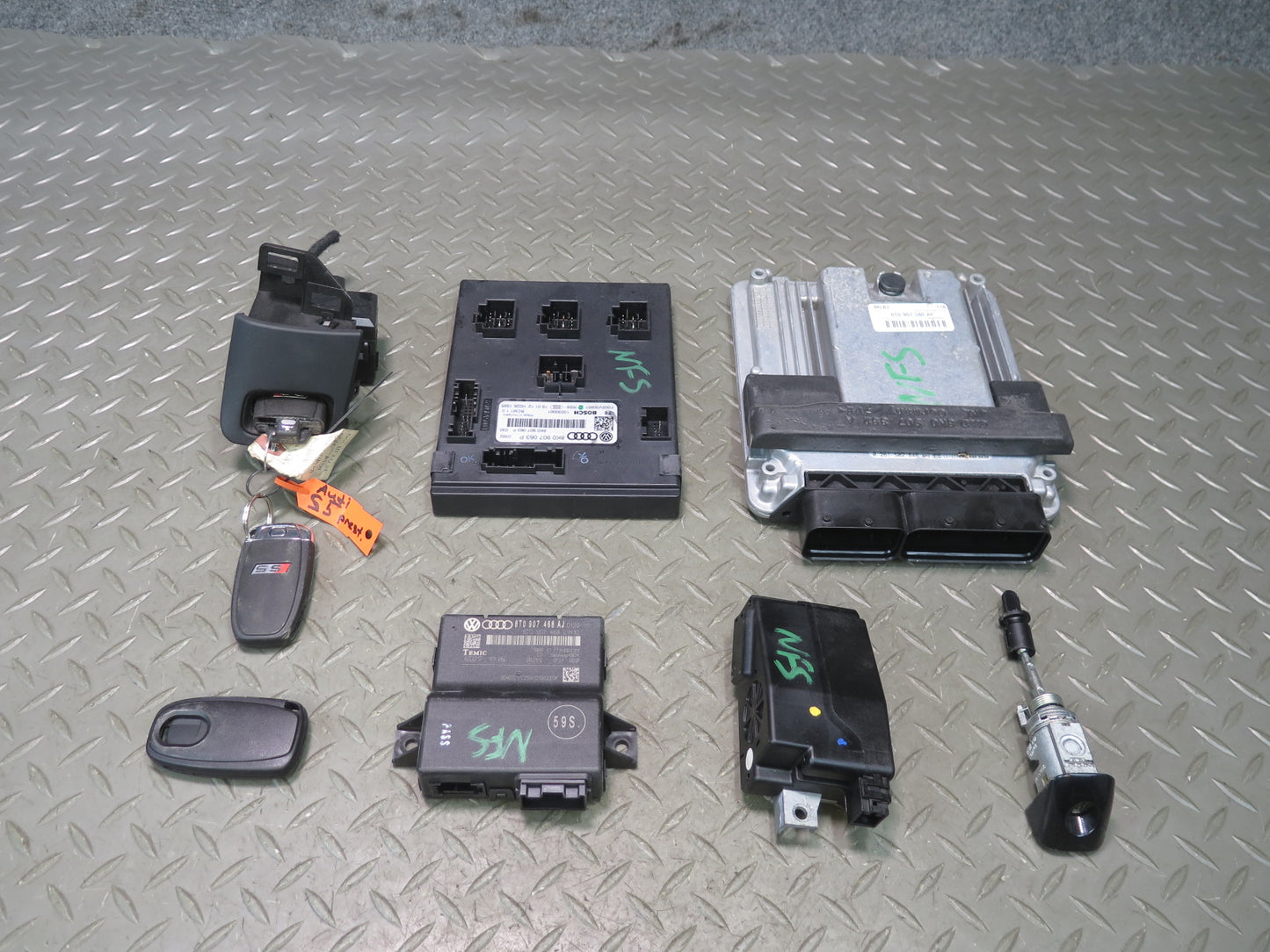 2012 Audi B8 S5 4.2L Caua Engine ECU ECM BCU BCM Ignition Door Lock KEY Set OEM
