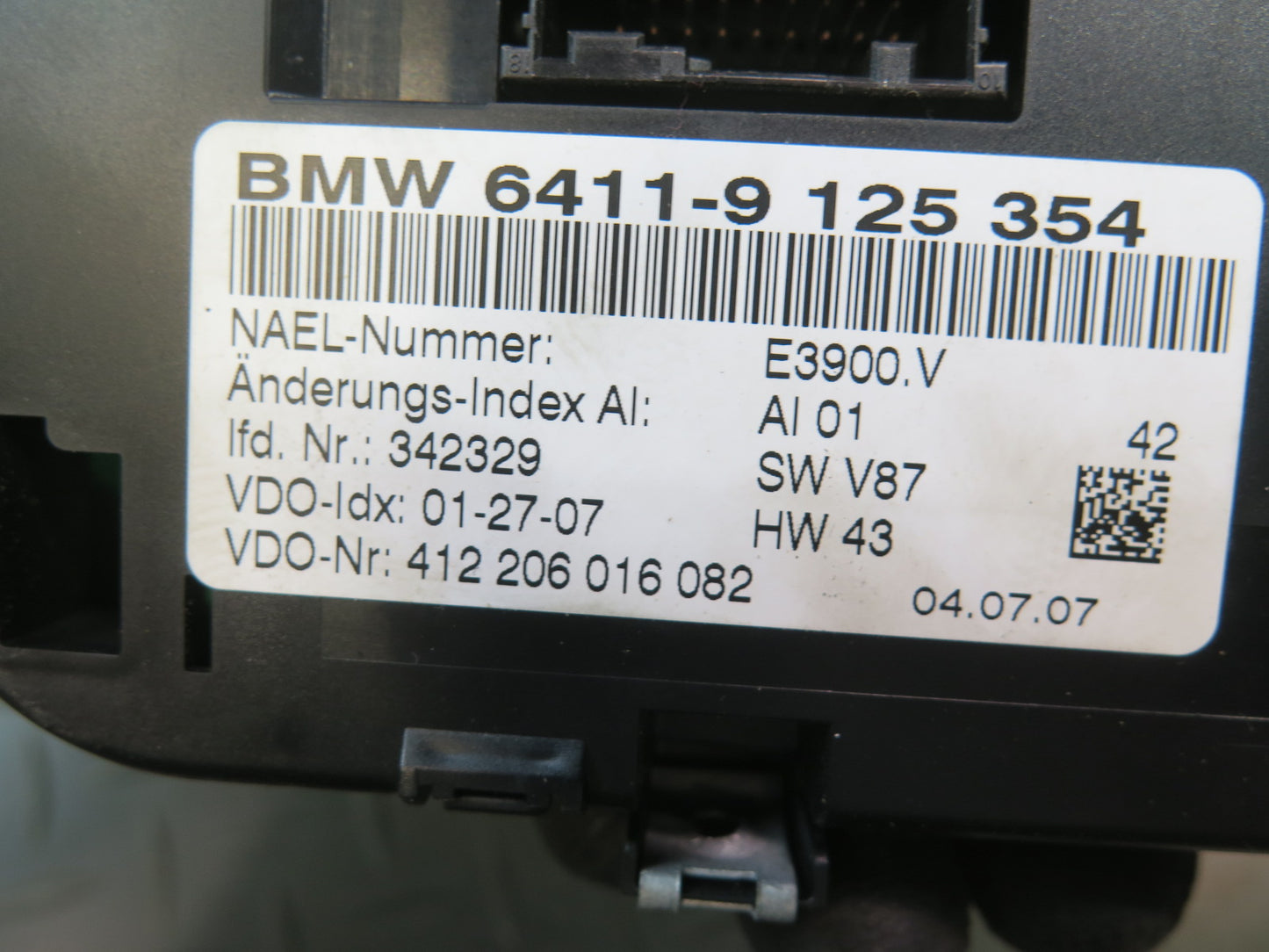 06-08 BMW E85 Z4 A/C Air Conditioning Climate Control Switch Panel 9125354 OEM