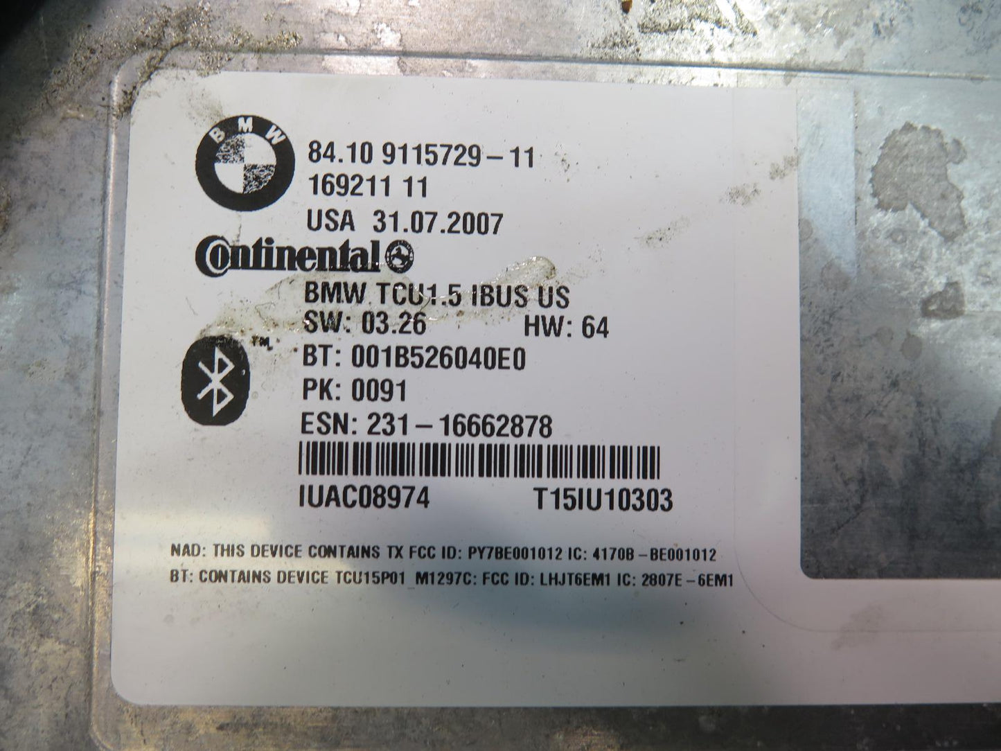 06-08 BMW E85 Z4 Telematics Bluetooth Communication Control Module 9115729 OEM