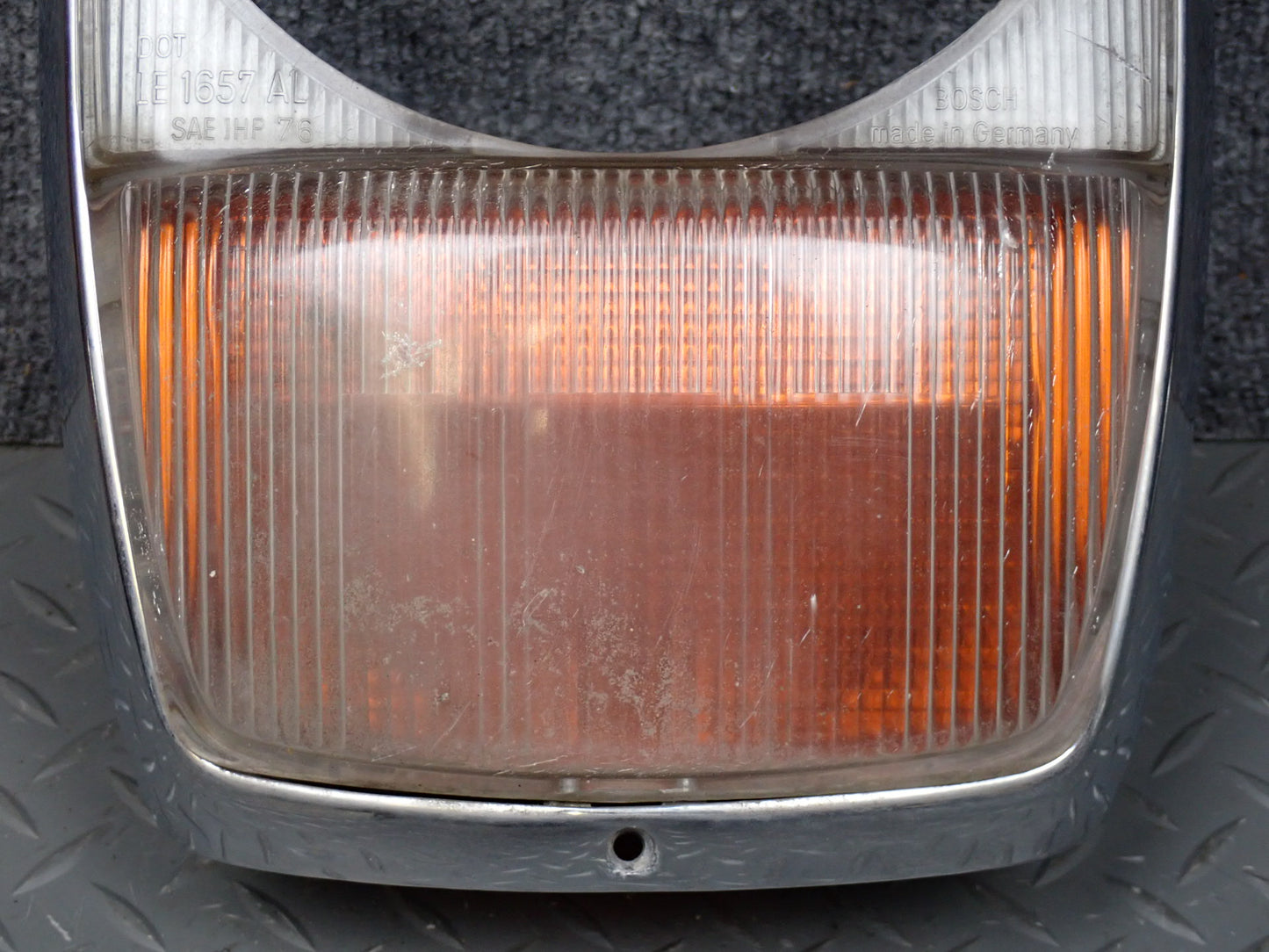 75-76 Mercedes W115 300D Front Left Headlight Trim Bezel w Turn Light OEM