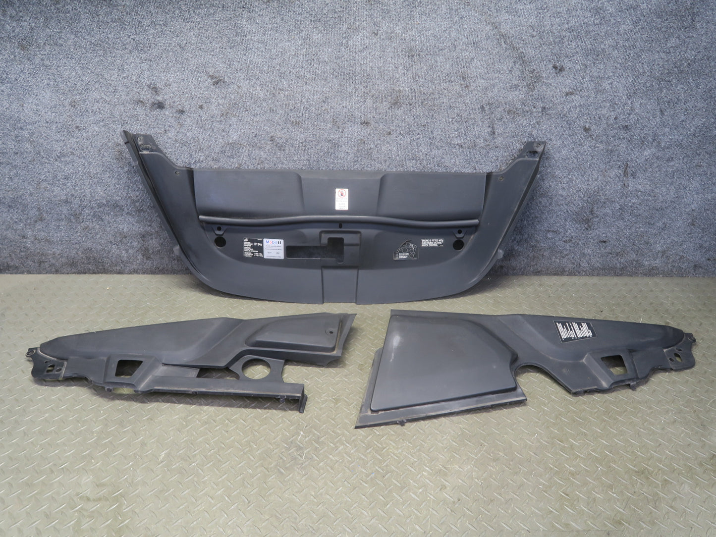 11-14 Porsche Cayenne 958 Left Center Right Under Hood Engine Bay Cover Trim Set