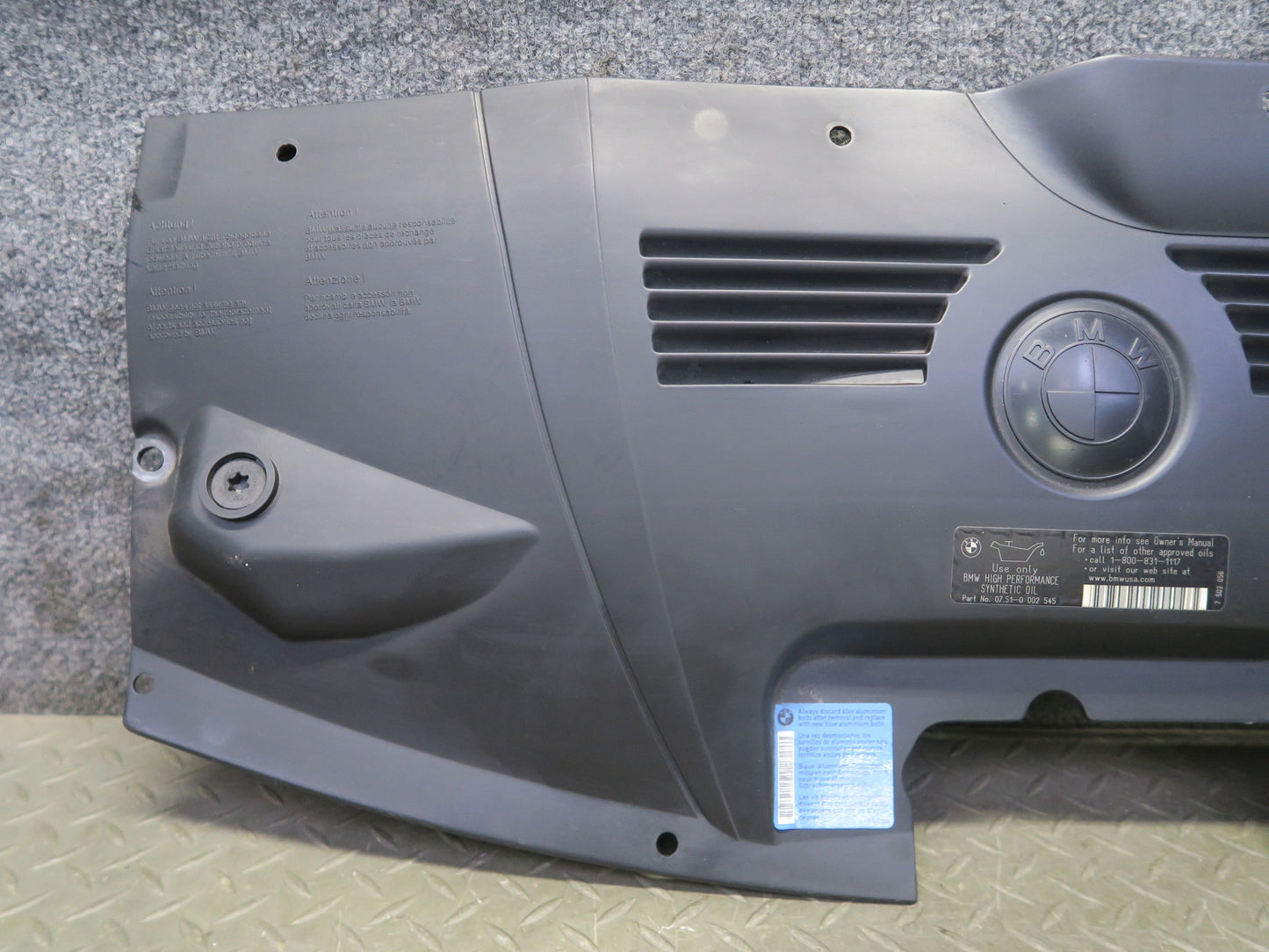 03-08 BMW E85 Z4 Engine Front Upper Radiator Trim Cover Panel 7162123 OEM