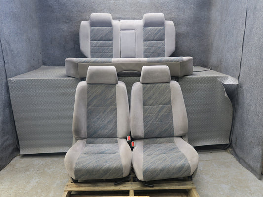 96-98 Nissan Stagea WGC34 Front & Rear Cloth Seat Set Olive Gray OEM