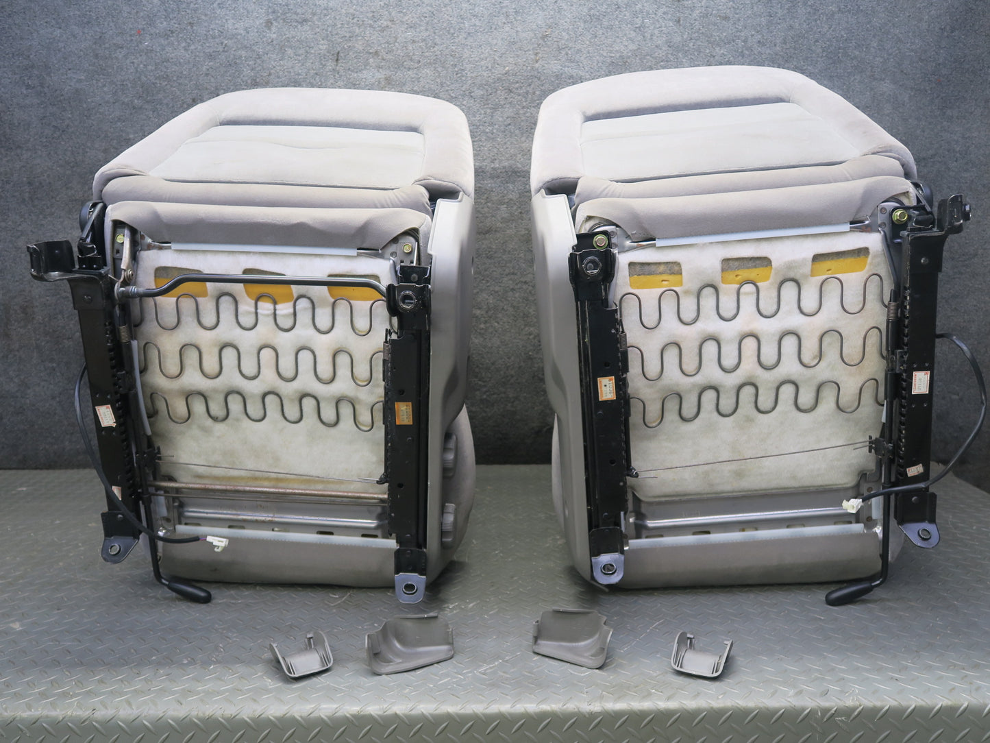 96-98 Nissan Stagea WGC34 Front & Rear Cloth Seat Set Olive Gray OEM