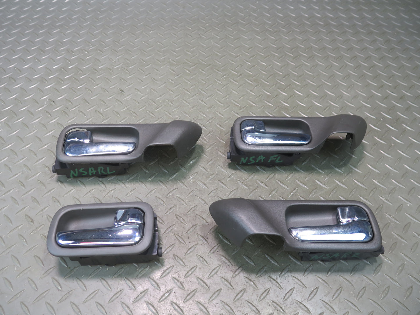 96-98 Nissan Stagea WGC34 Set of 4 Front & Rear Door Interior Handle w Bezel OEM