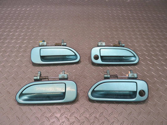 96-98 Nissan Stagea WGC34 Set of 4 Front & Rear Door Exterior Handle Green OEM