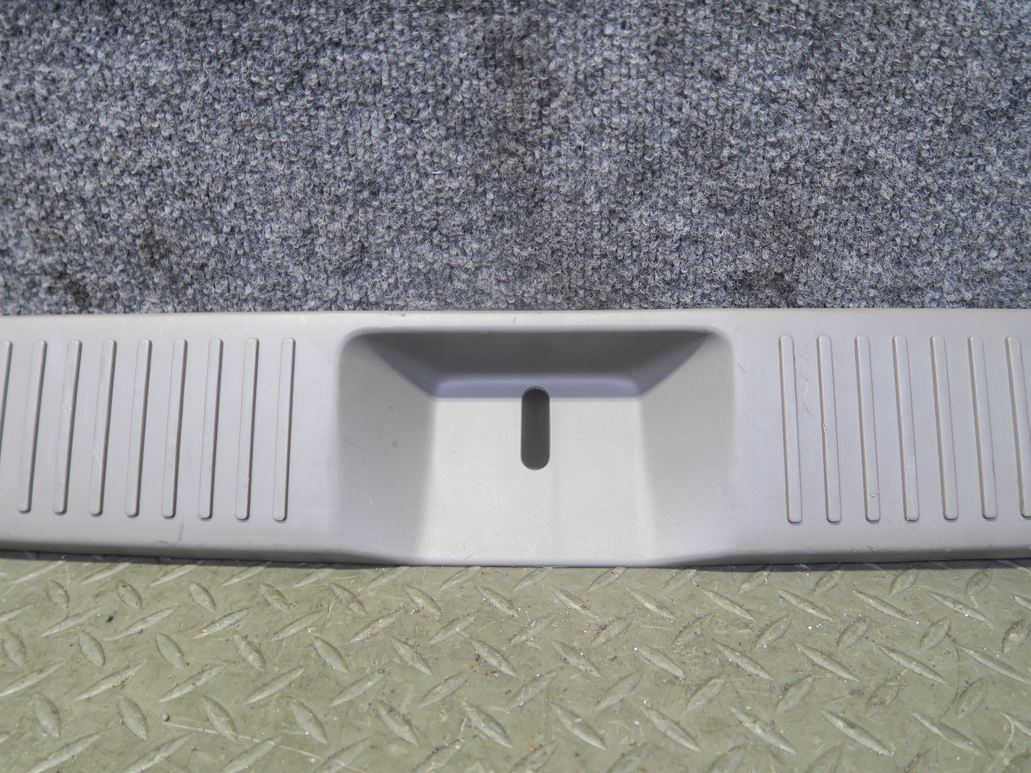 96-98 Nissan Stagea WGC34 Rear Trunk Sill Scuff Plate Trim Cover Gray OEM
