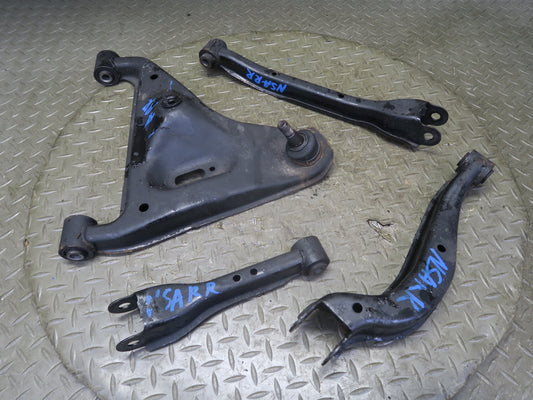 96-98 Nissan Stagea WGC34 RWD Set of 4 Rear Right Upper Lower Control Arm OEM