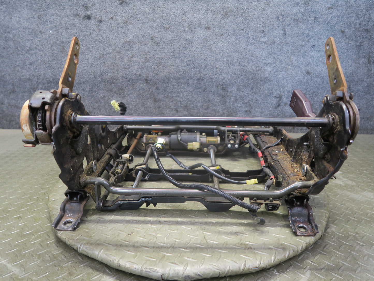 86-88 Toyota Supra MA70L Front Left Seat Lower Frame Track w Motors OEM