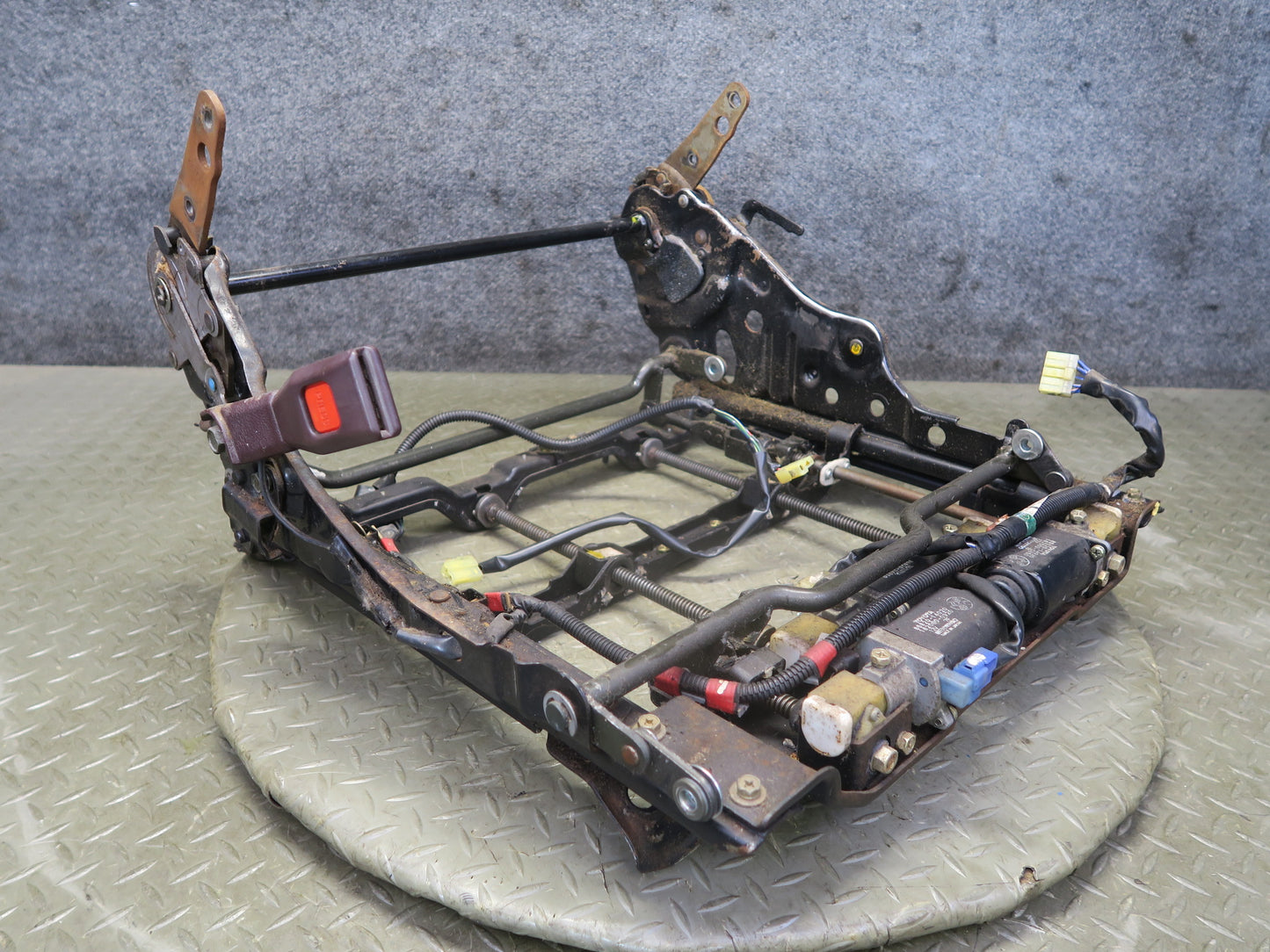 86-88 Toyota Supra MA70L Front Left Seat Lower Frame Track w Motors OEM