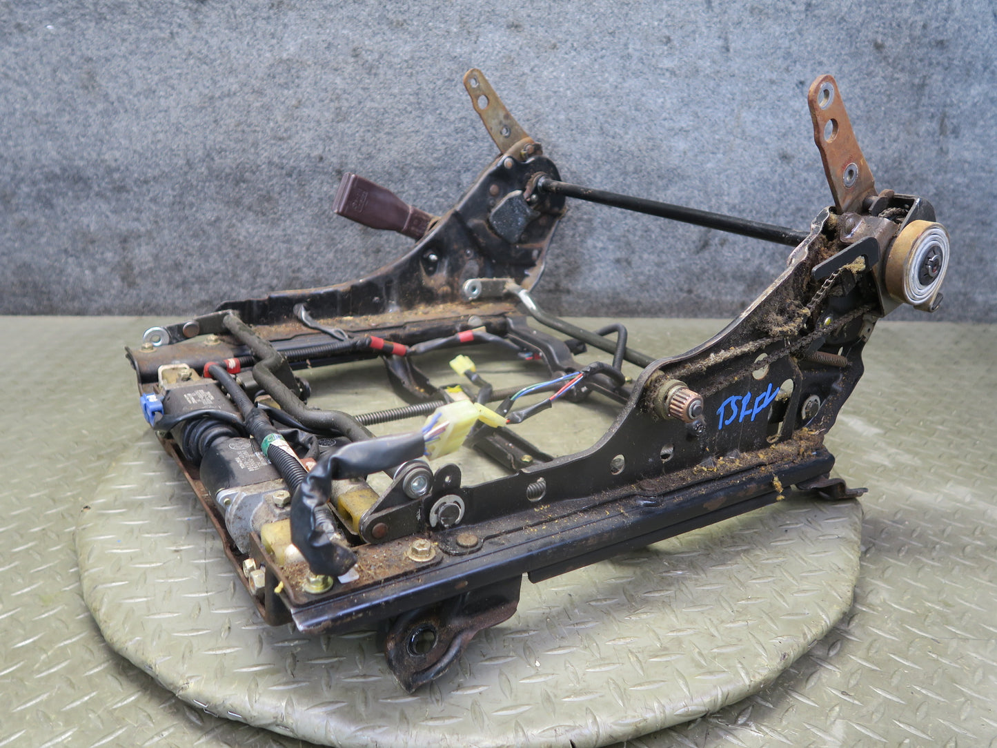 86-88 Toyota Supra MA70L Front Left Seat Lower Frame Track w Motors OEM