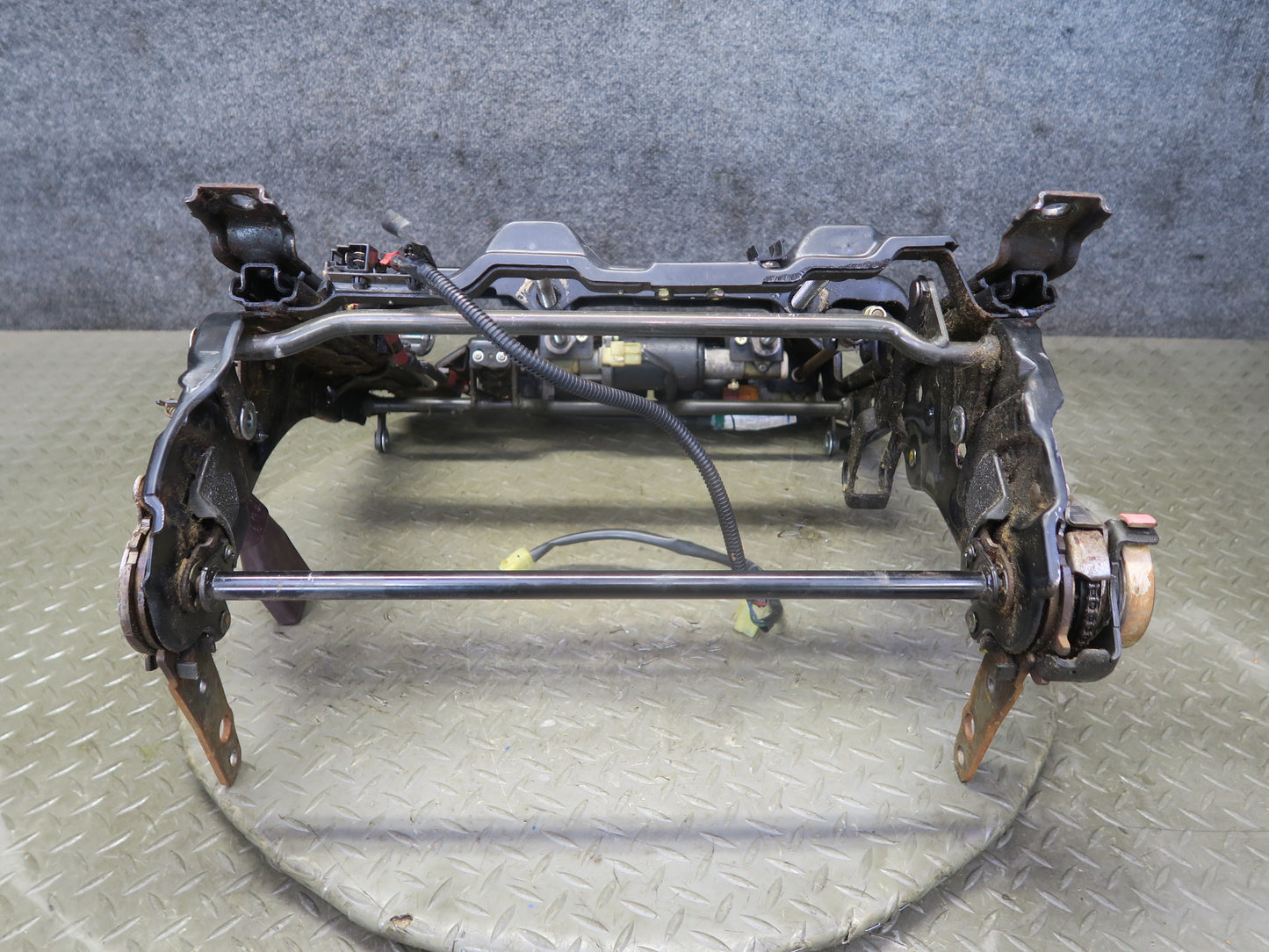 86-88 Toyota Supra MA70L Front Left Seat Lower Frame Track w Motors OEM