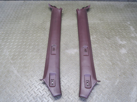 86-92 Toyota Supra MA70L Front Interior A Pillar Trim Cover Panel Set Maroon OEM