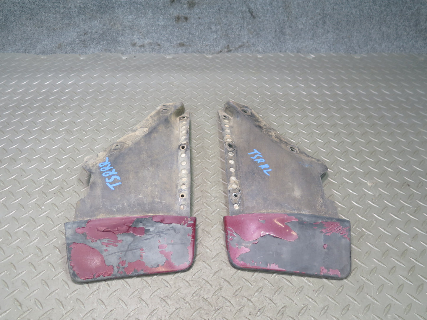 86-92 Toyota Supra MA70L Rear Left & Right MUD Flap Guard Set RED Pearl OEM