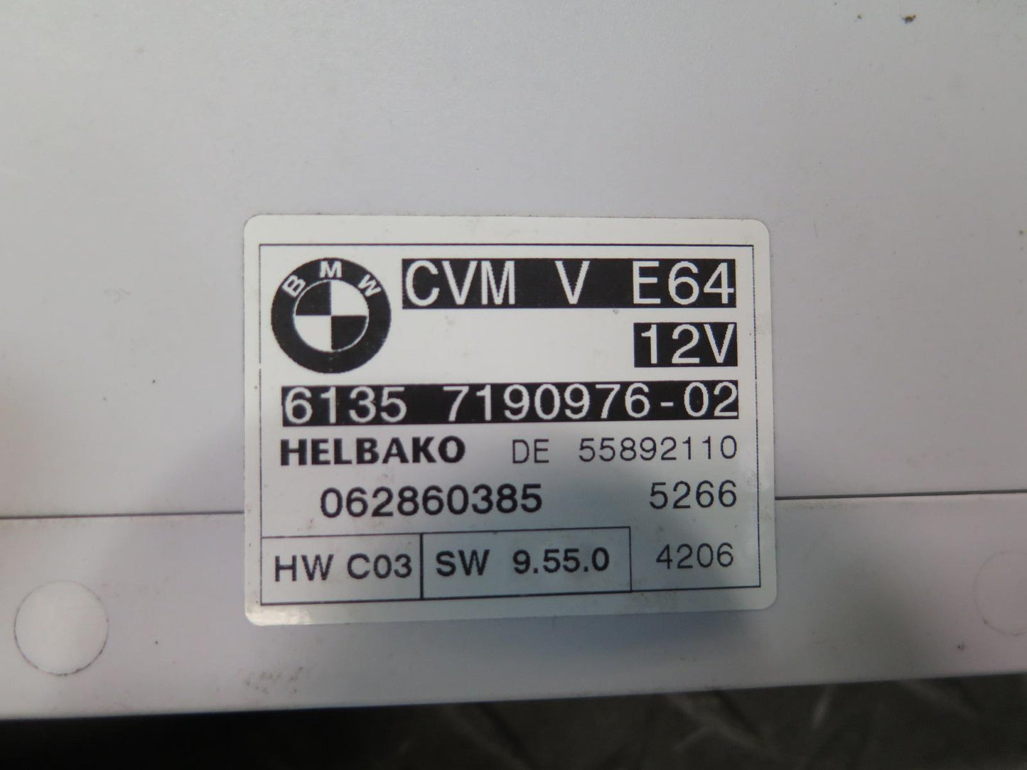 2006-2010 BMW E64 M6 Convertible Folding TOP Roof Control Module 7190976