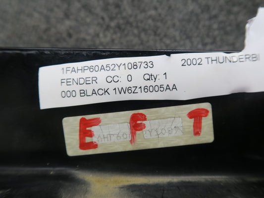 02-05 Ford Thunderbird Front Right Fender Shell Panel Cover Black OEM