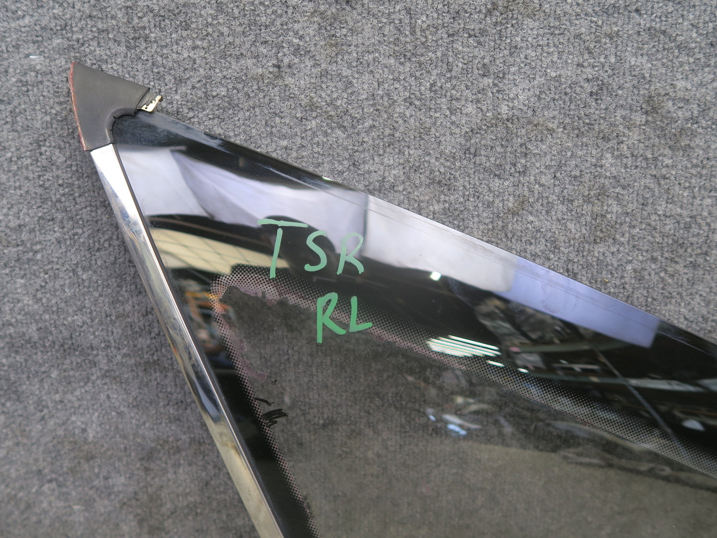 86-88 Toyota Supra MA70L Rear Left Quarter Glass Window w Molding Trim Set OEM