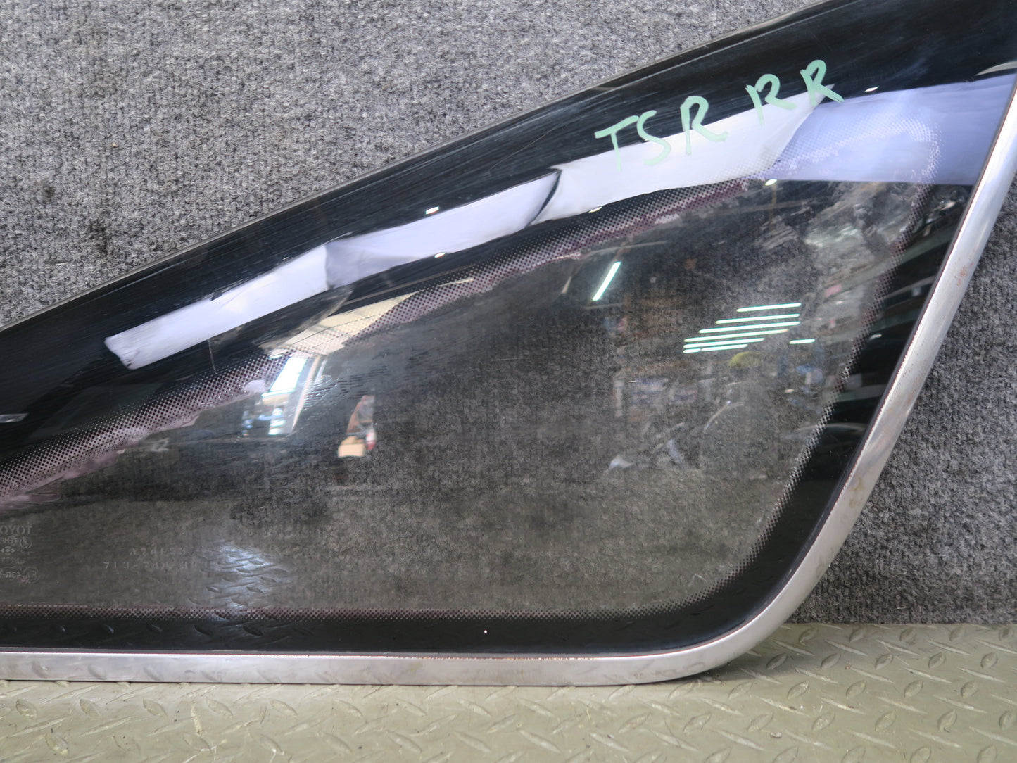86-88 Toyota Supra MA70L Rear Right Quarter Glass Window w Molding Trim Set OEM