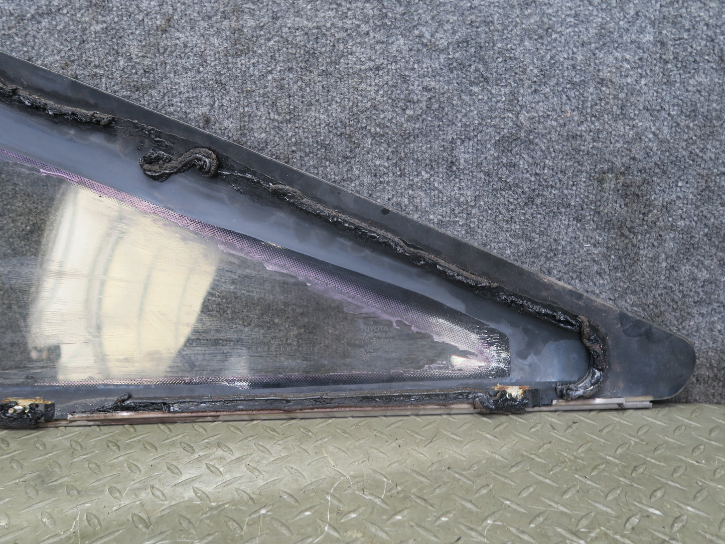 86-88 Toyota Supra MA70L Rear Right Quarter Glass Window w Molding Trim Set OEM