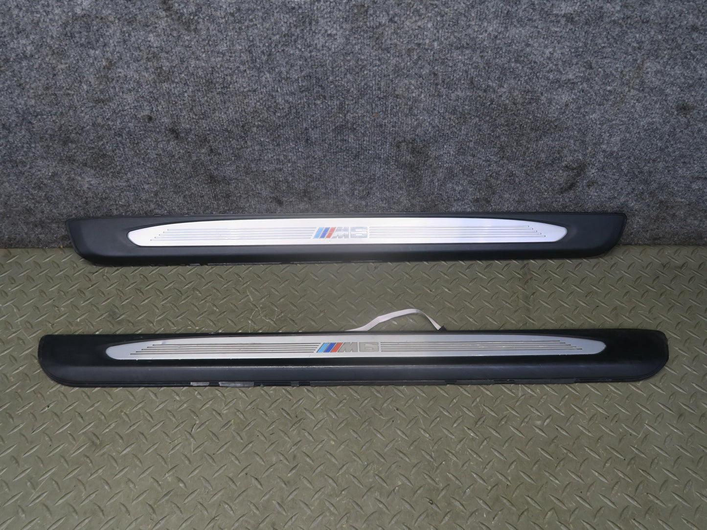 2006-2010 BMW E63 E64 M6 Door Illuminated Scuff Sill Plate Trim Panel Set of 2