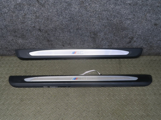2006-2010 BMW E63 E64 M6 Door Illuminated Scuff Sill Plate Trim Panel Set of 2