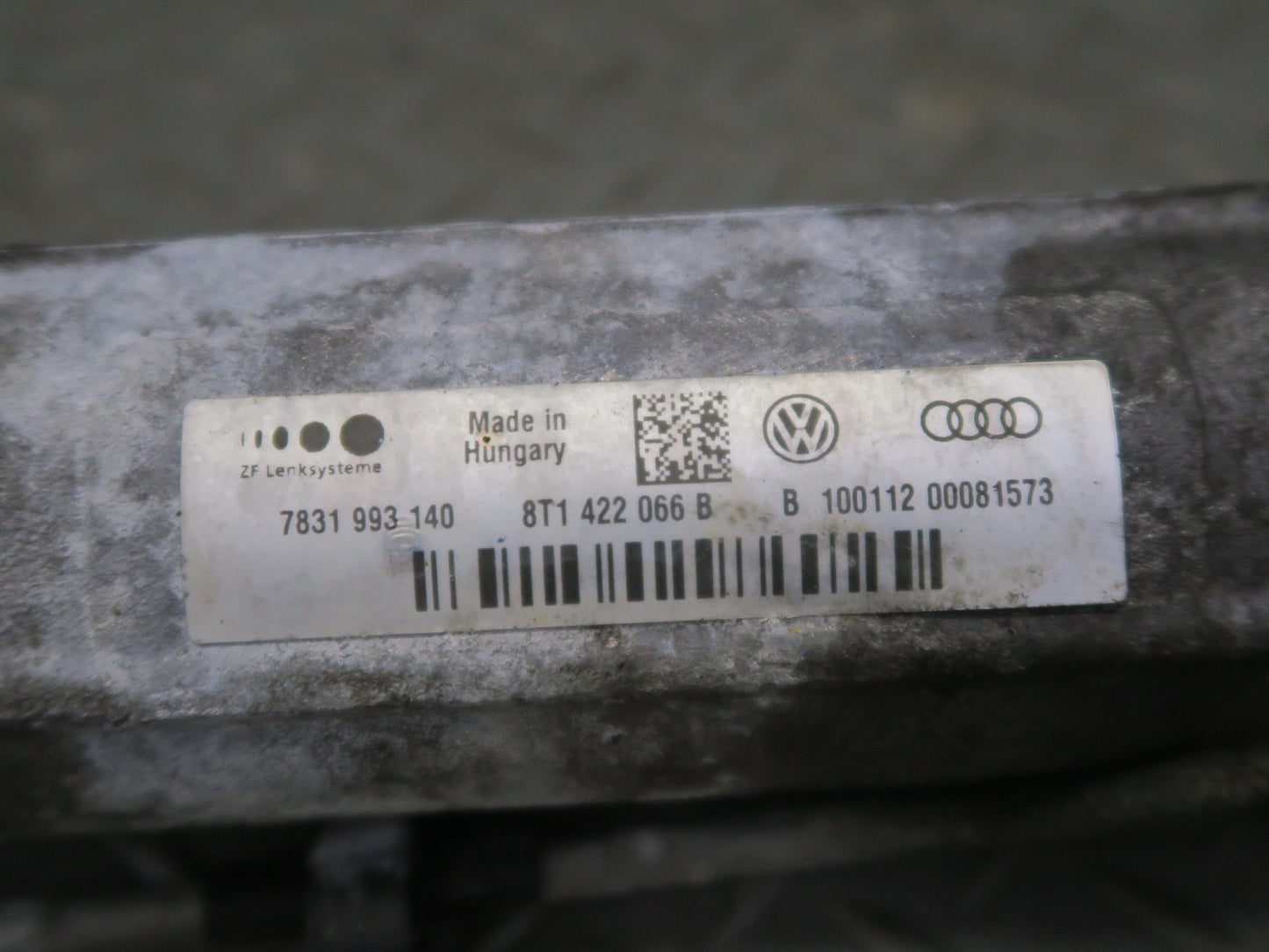 08-12 Audi 8T A5 S5 AWD Power Steering Rack & Pinion 81K Miles 8T1422066B OEM