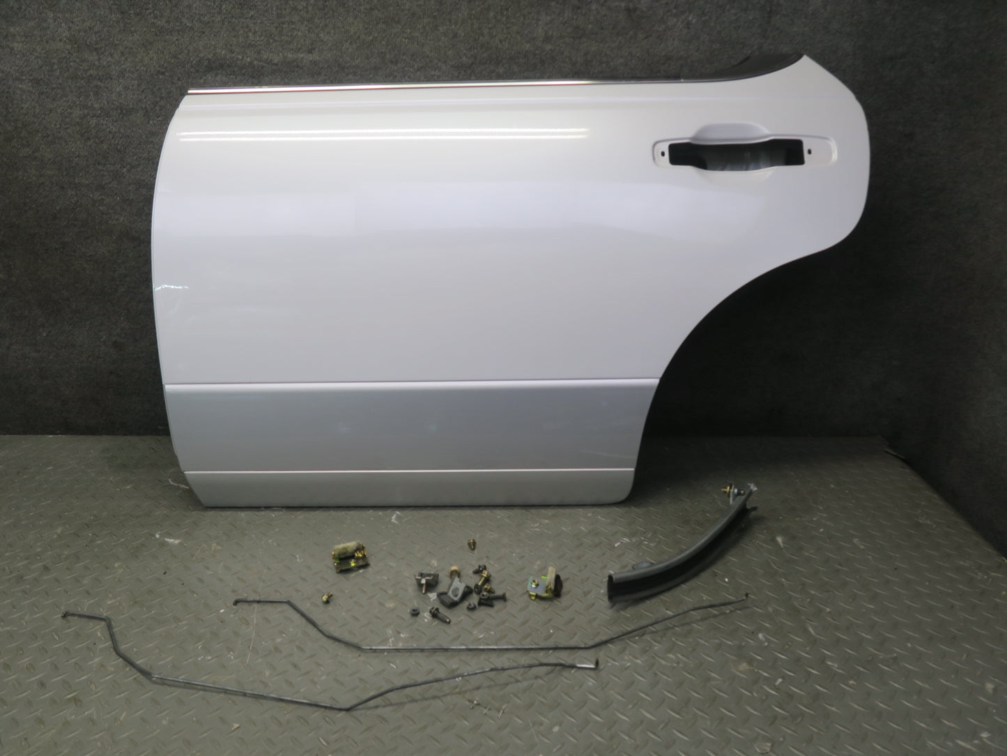 95-97 Nissan Gloria HY33 Rear Left Door Shell Panel White w Guides & Bolts OEM
