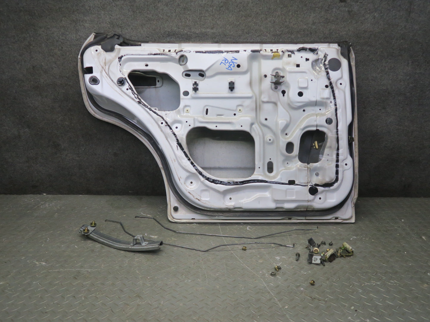 95-97 Nissan Gloria HY33 Rear Left Door Shell Panel White w Guides & Bolts OEM