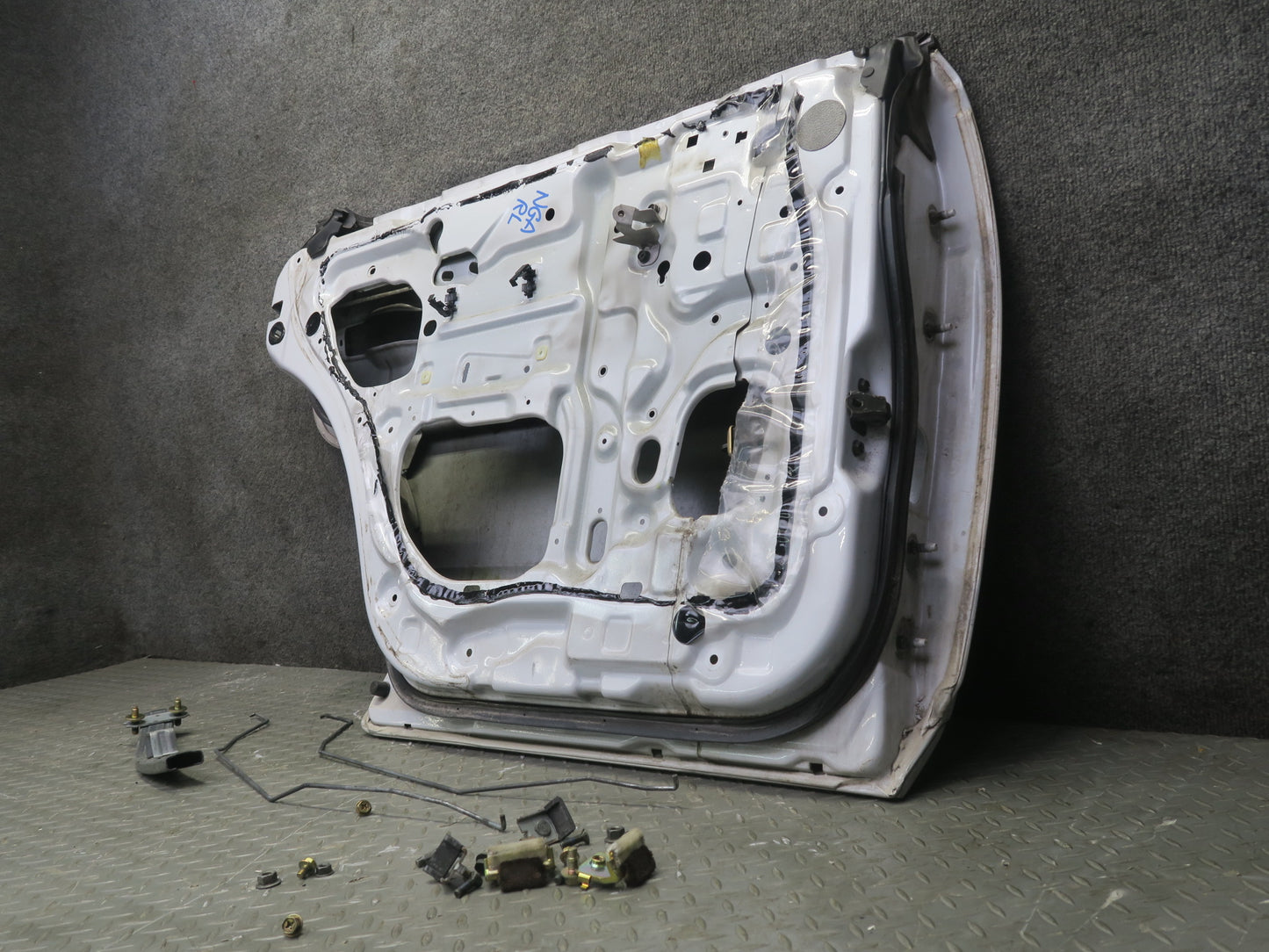 95-97 Nissan Gloria HY33 Rear Left Door Shell Panel White w Guides & Bolts OEM