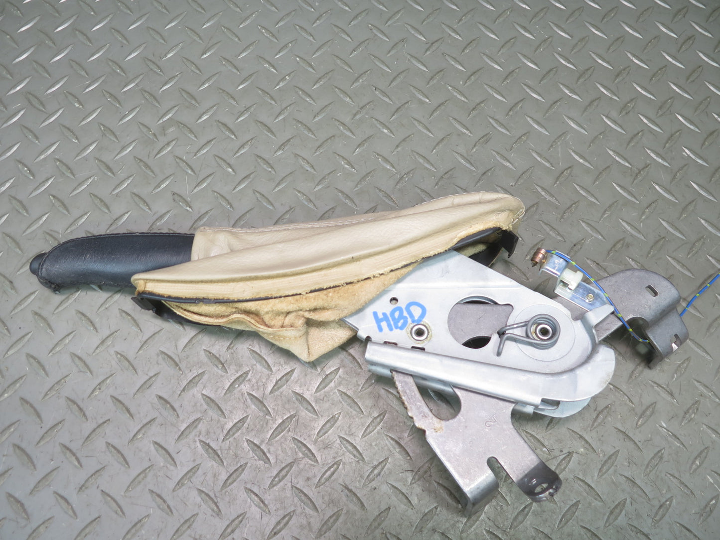 01-06 BMW E46 330ci Parking Brake Handbrake Handle Leather Boot Cover Beige OEM