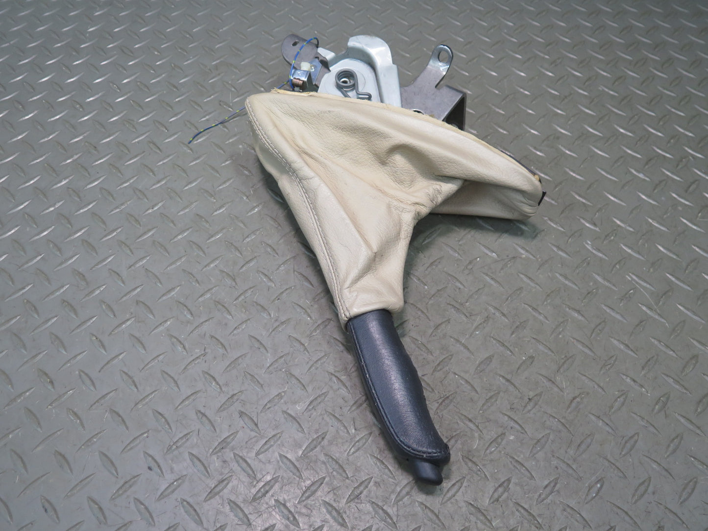 01-06 BMW E46 330ci Parking Brake Handbrake Handle Leather Boot Cover Beige OEM