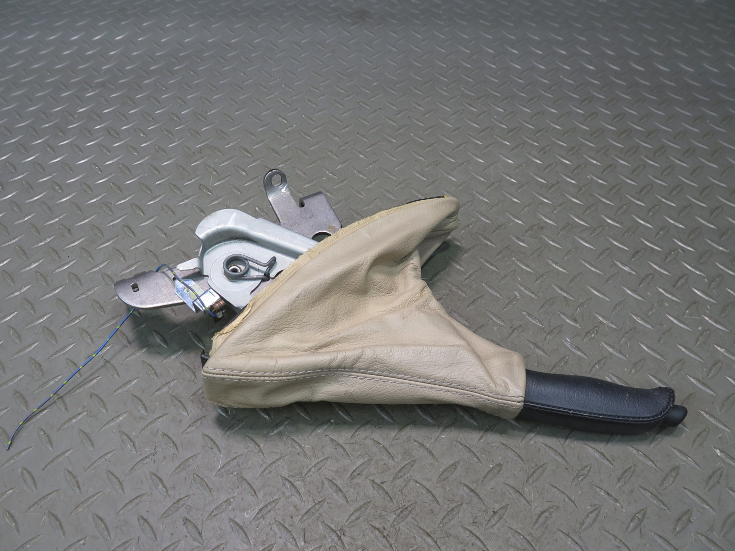 01-06 BMW E46 330ci Parking Brake Handbrake Handle Leather Boot Cover Beige OEM