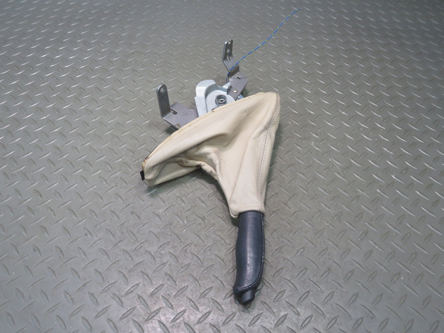 01-06 BMW E46 330ci Parking Brake Handbrake Handle Leather Boot Cover Beige OEM