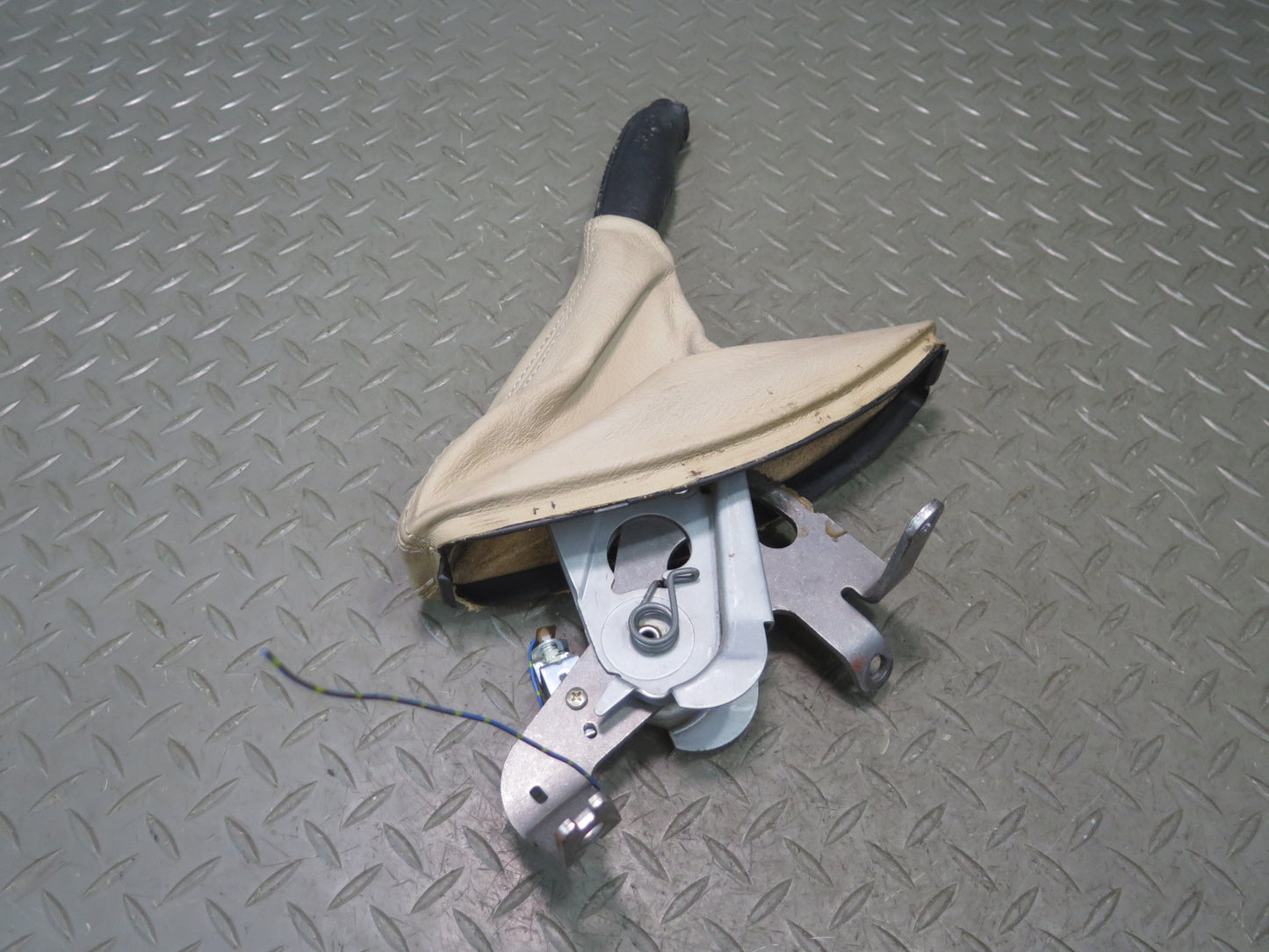 01-06 BMW E46 330ci Parking Brake Handbrake Handle Leather Boot Cover Beige OEM