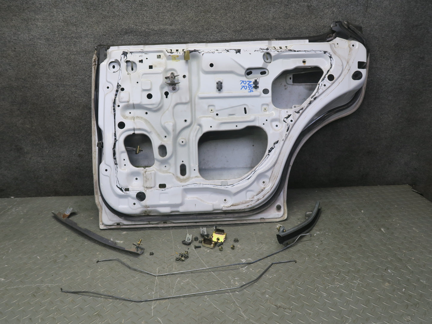 95-97 Nissan Gloria HY33 Rear Right Door Shell Panel White w Guides & Bolts OEM