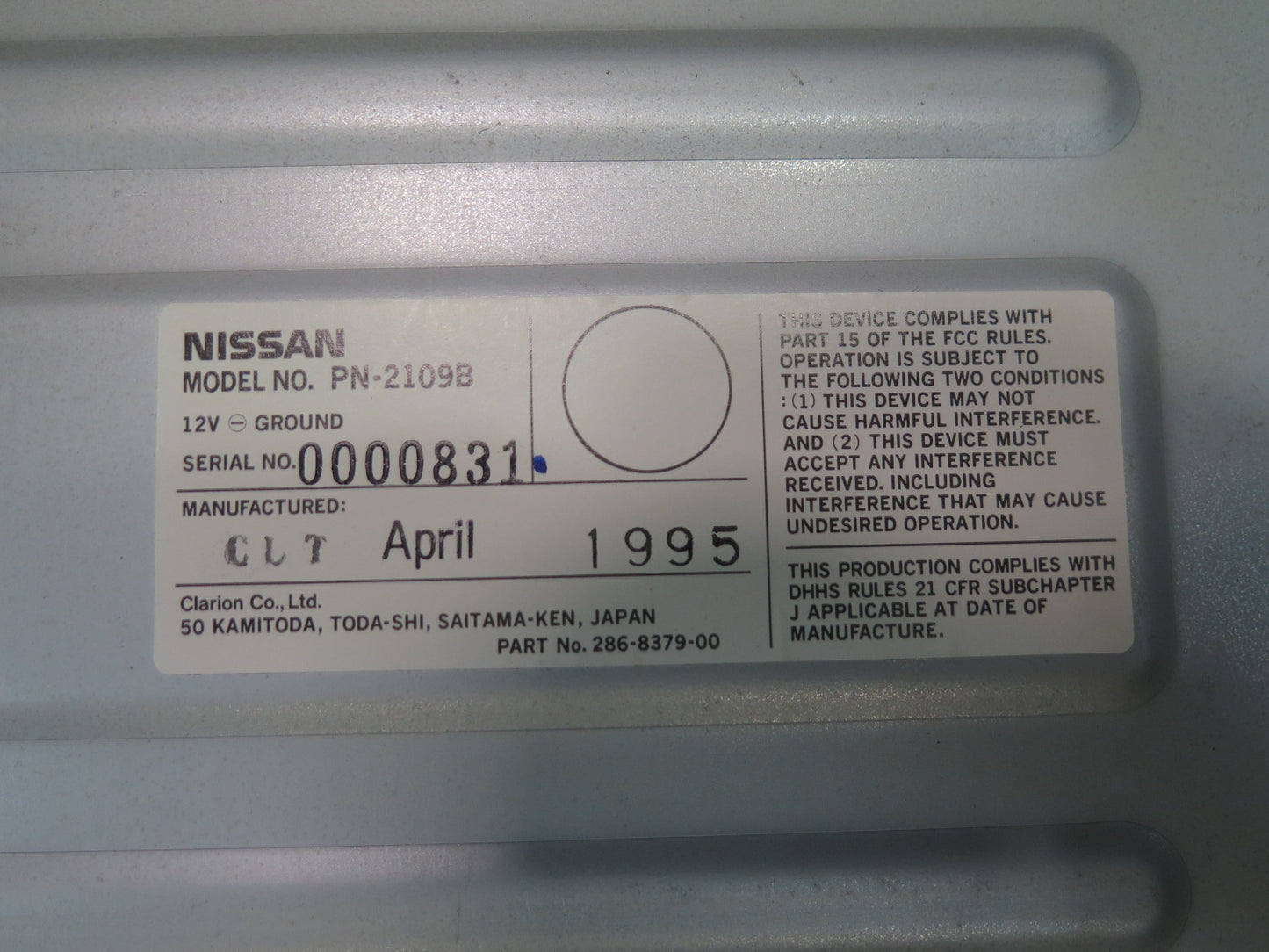 95-97 Nissan Gloria Cedric HY33 6 Disc CD Player Changer With Magazine OEM