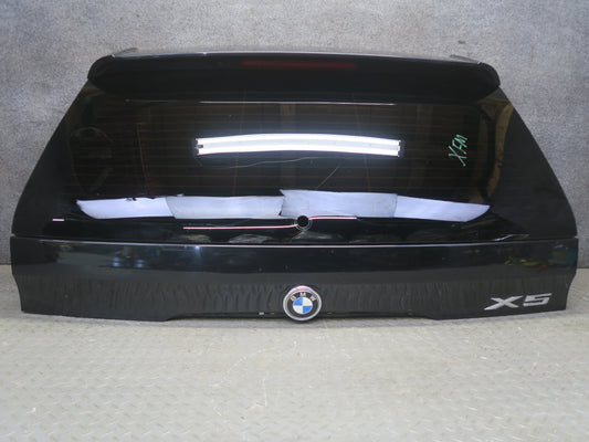 00-06 BMW E53 X5 Rear Trunk Lid Liftgate Upper Panel w Glass Black OEM