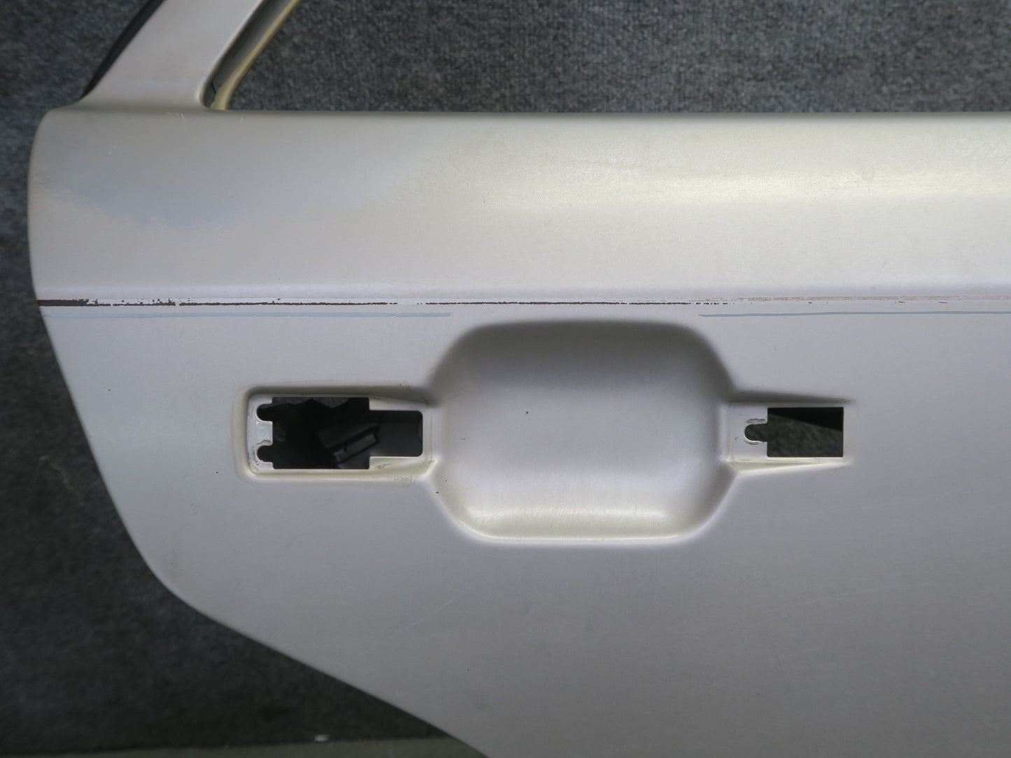 86-93 Mercedes W124 300E Rear Right Door Shell Panel Smoke Silver Metallic OEM