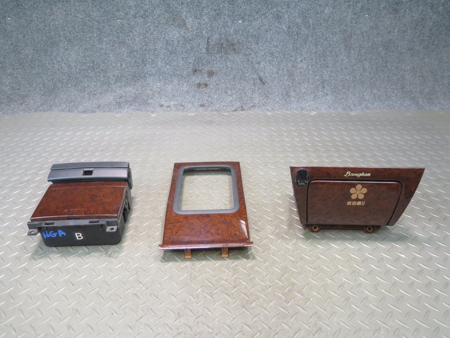 95-97 Nissan Gloria Y33 VIP Center Console Shifter Wood Trim Cover Panel Set OEM