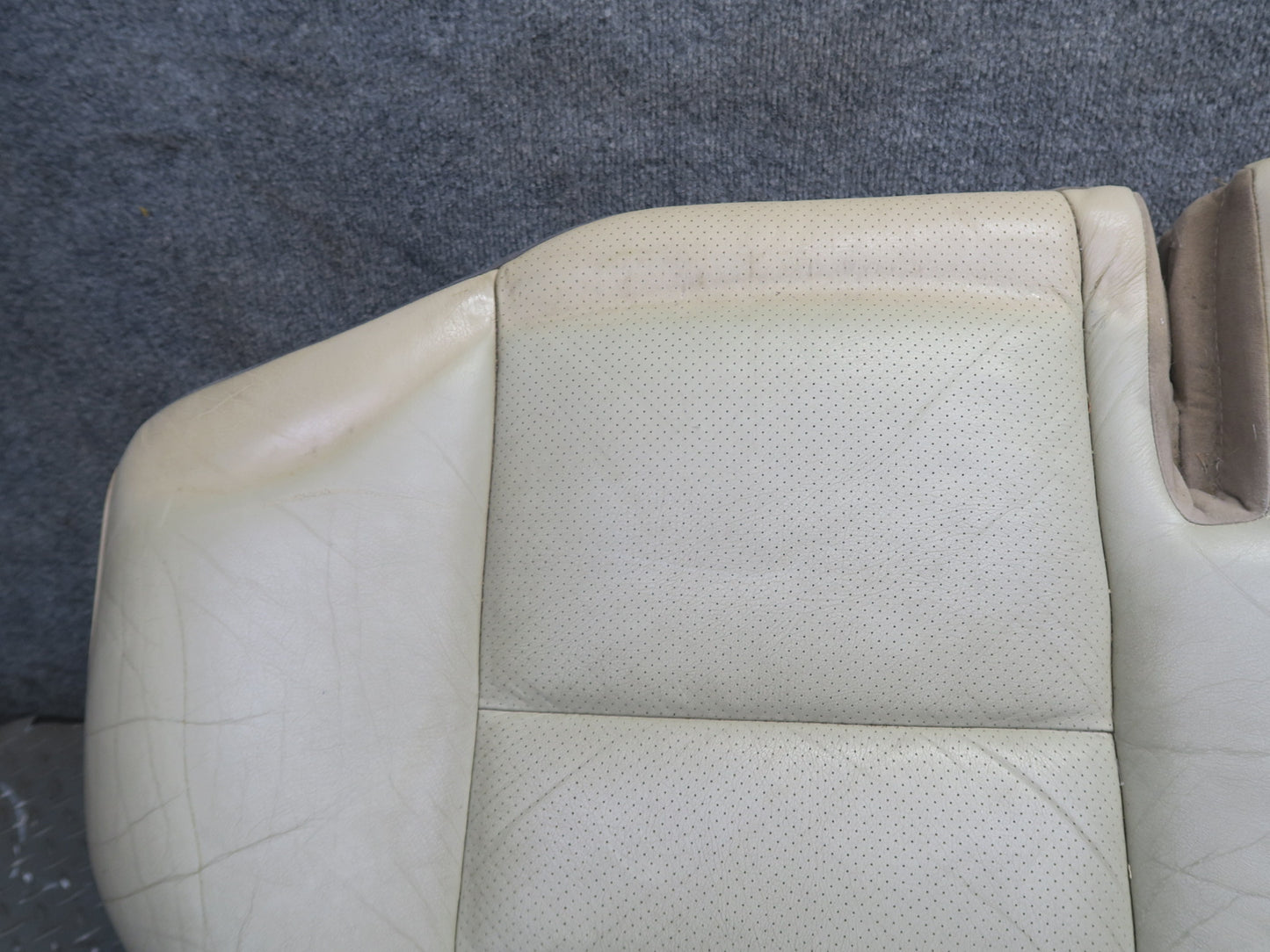 90-93 Mercedes W124 300E Rear Seat Upper & Lower Leather Cushion Set Beige OEM