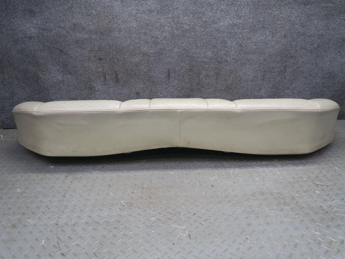 90-93 Mercedes W124 300E Rear Seat Upper & Lower Leather Cushion Set Beige OEM
